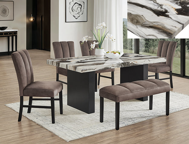 Vega Faux Marble Dining Collection 5