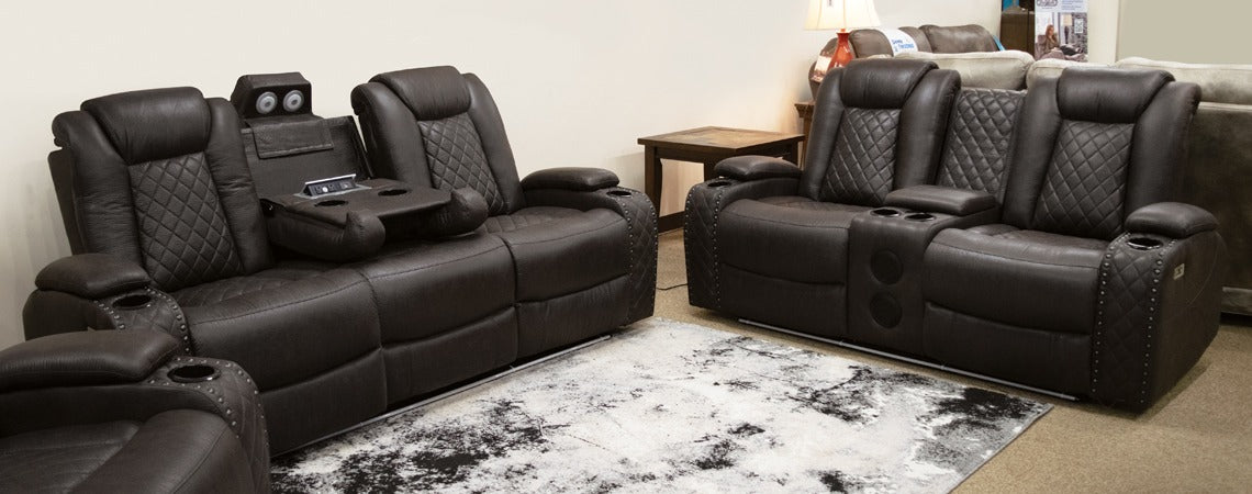 Omega Brown Power Reclining Loveseat