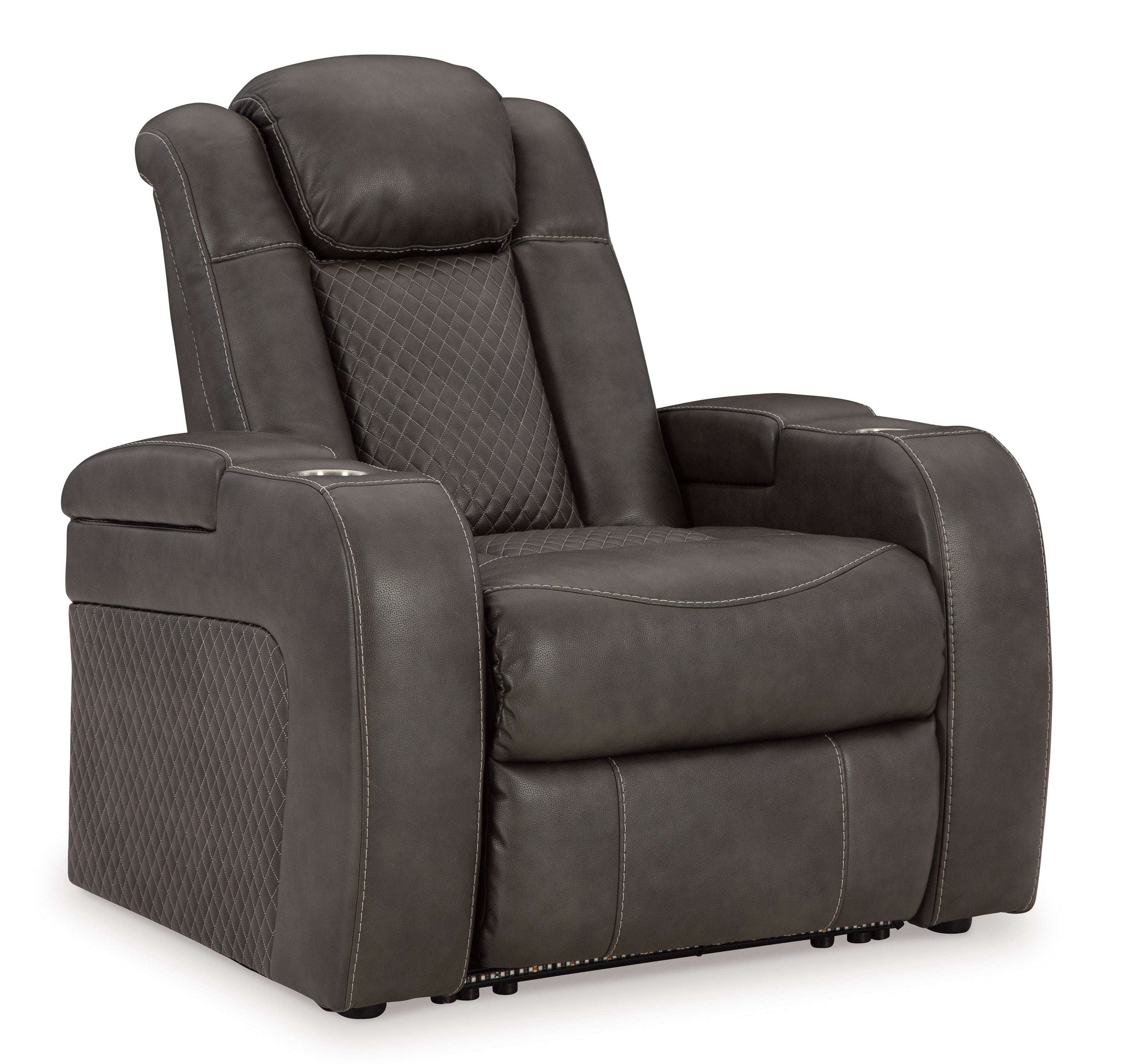 Gray recliner chair on a white background