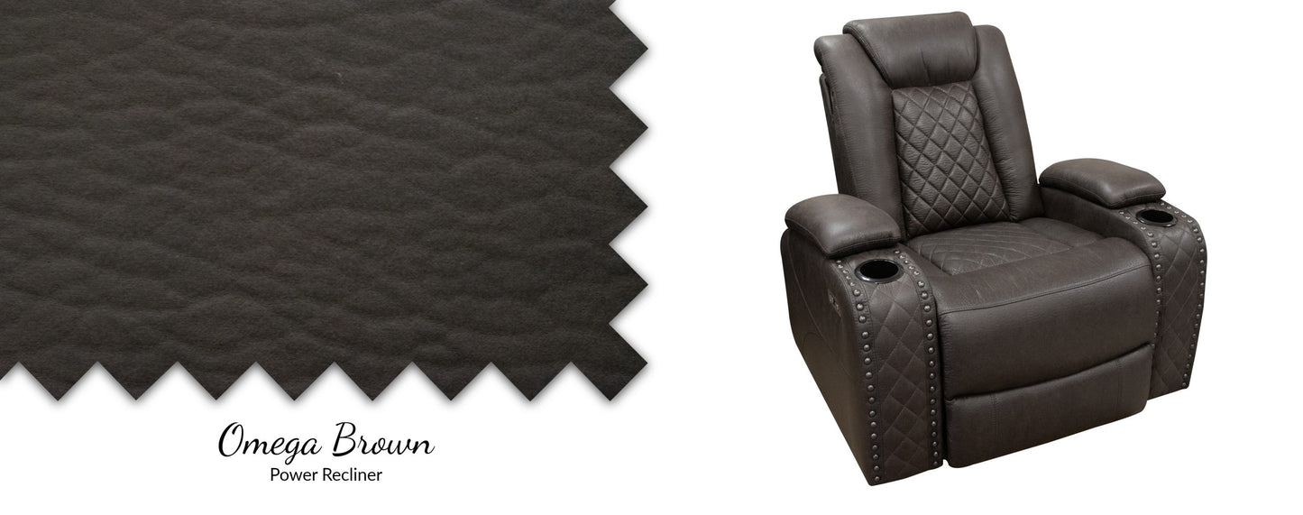 Omega Brown Power Recliner