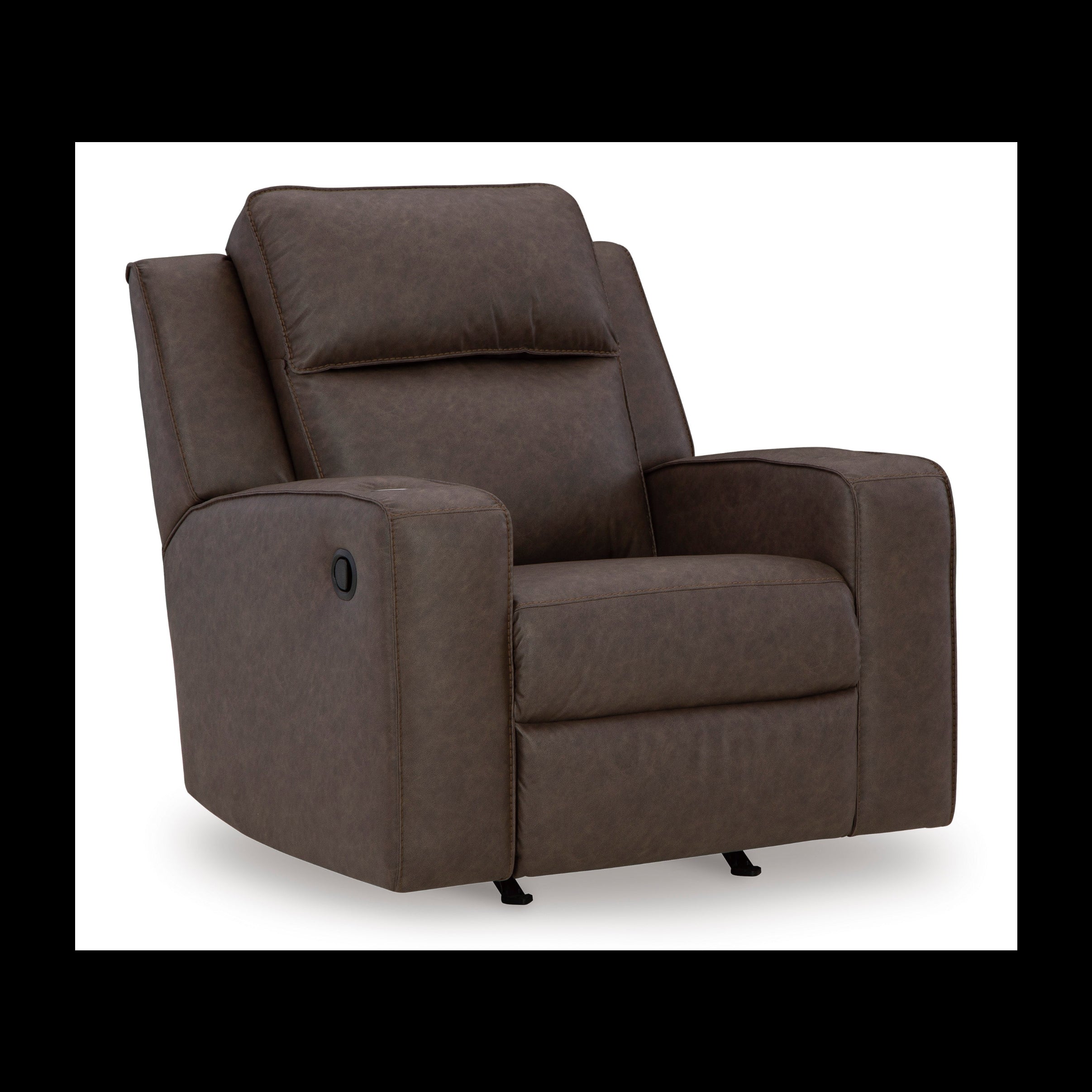 Gray recliner chair on a white background