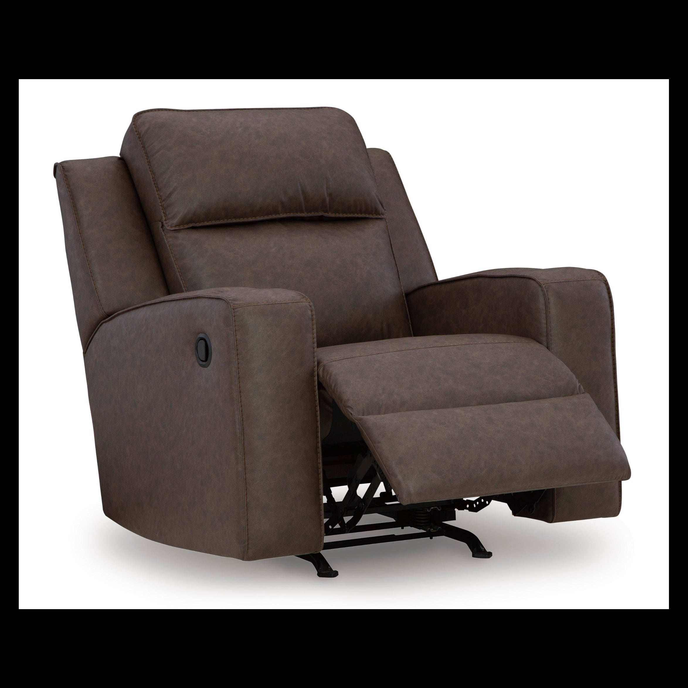 Gray recliner chair on a white background