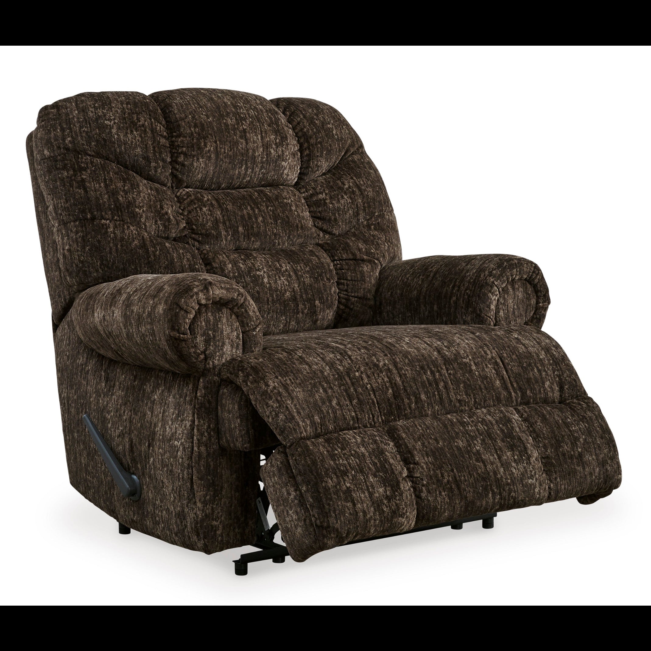 Brown textured recliner chair on a white background