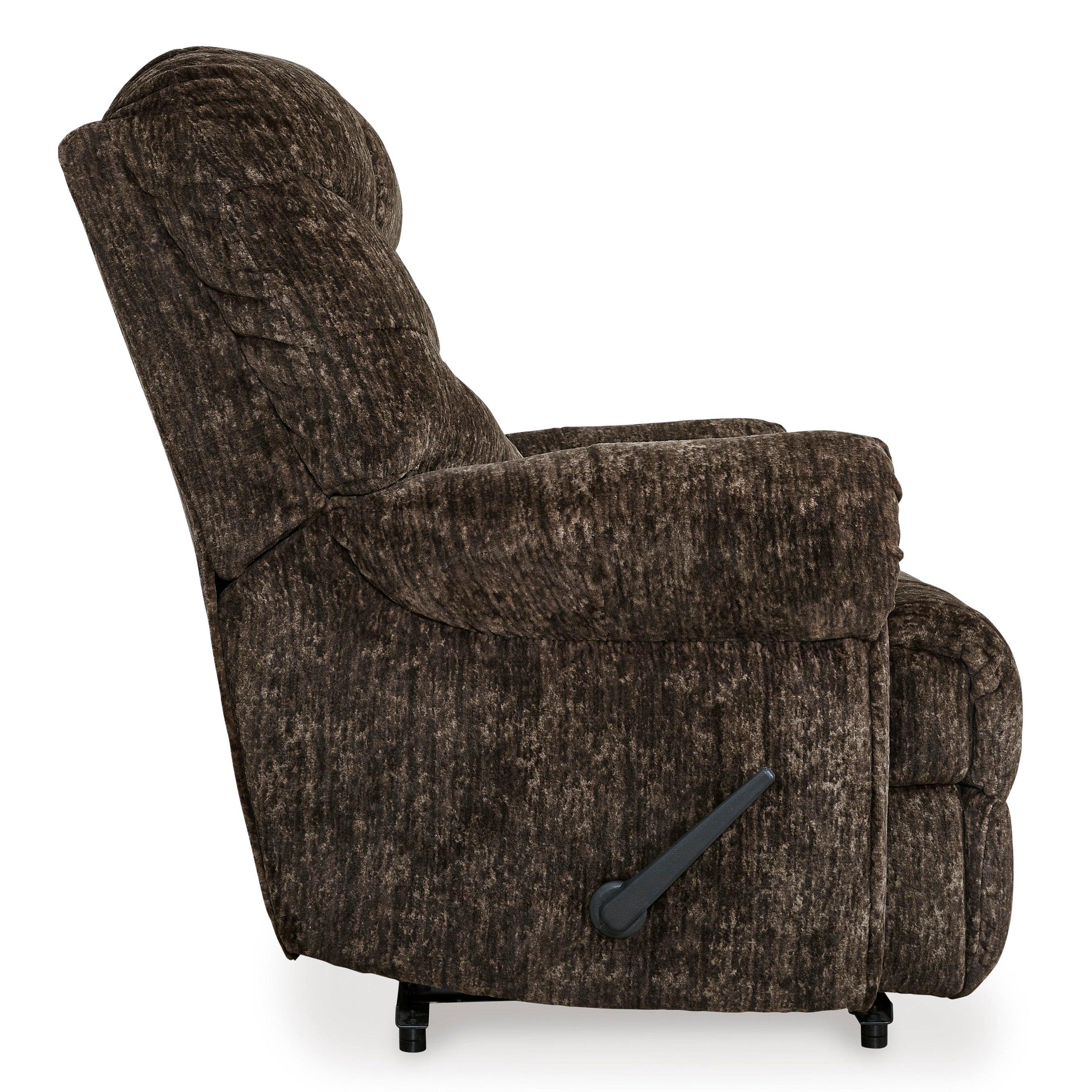 Brown textured recliner chair on a white background