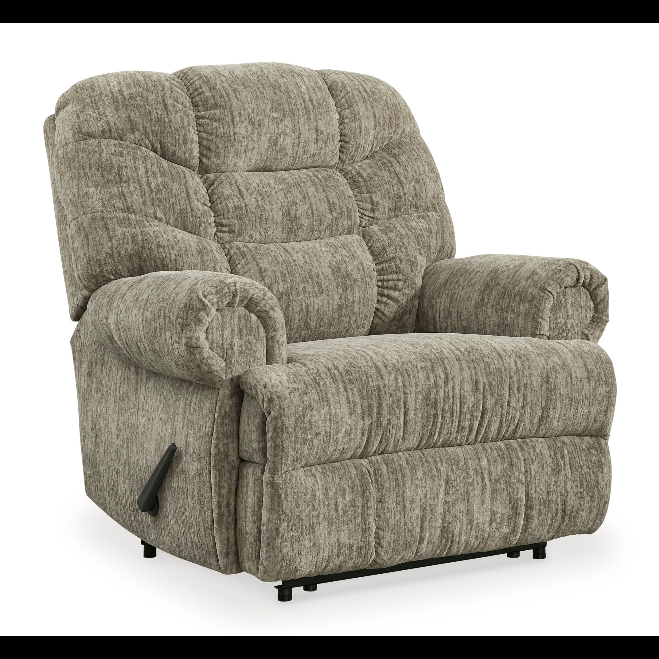 Gray recliner chair on a white background
