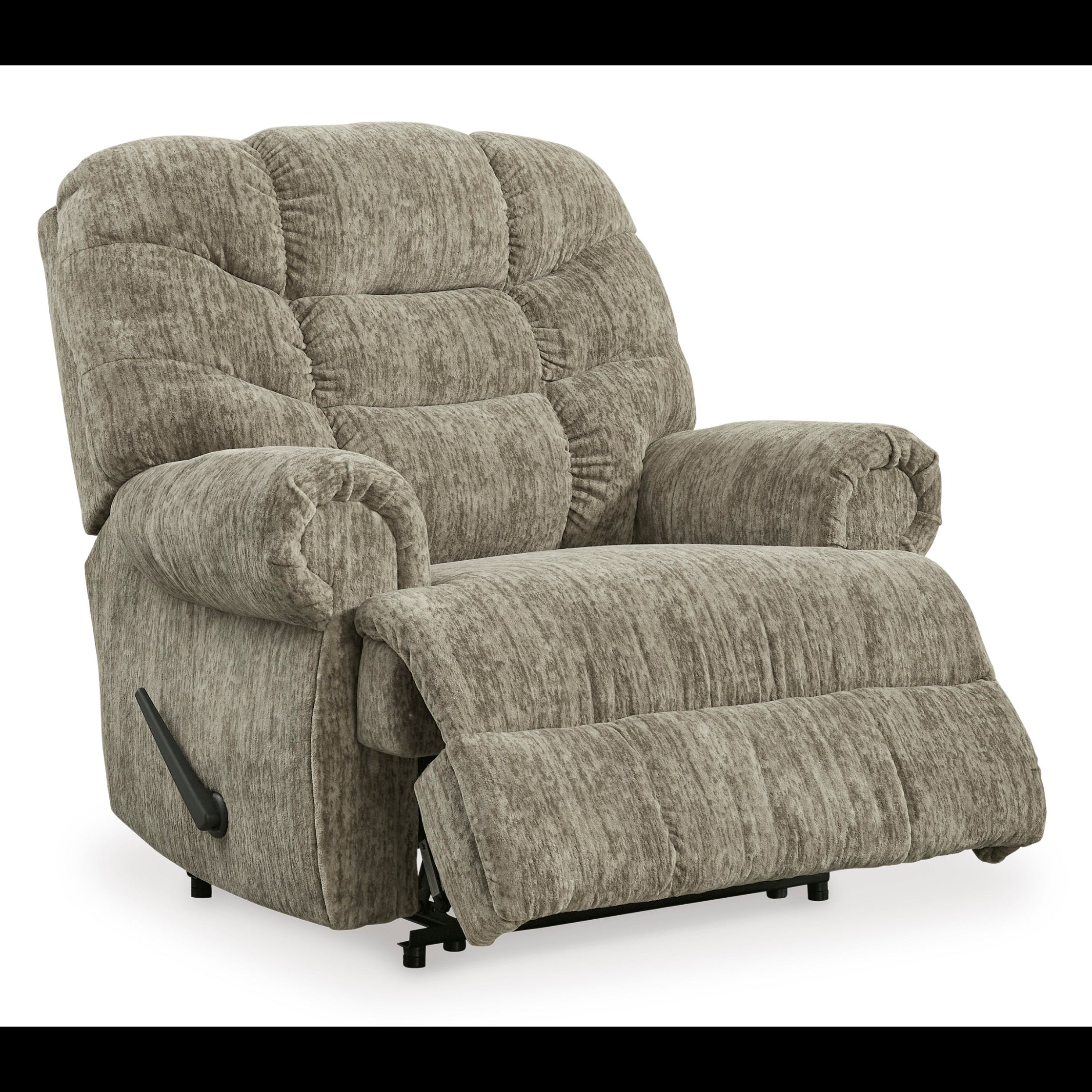 Gray recliner chair on a white background