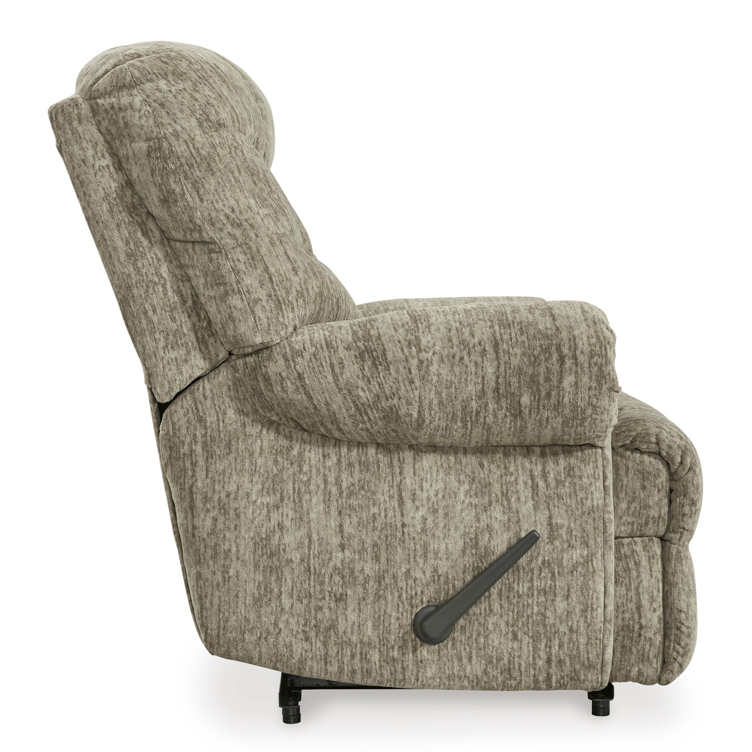 Gray recliner chair on a white background