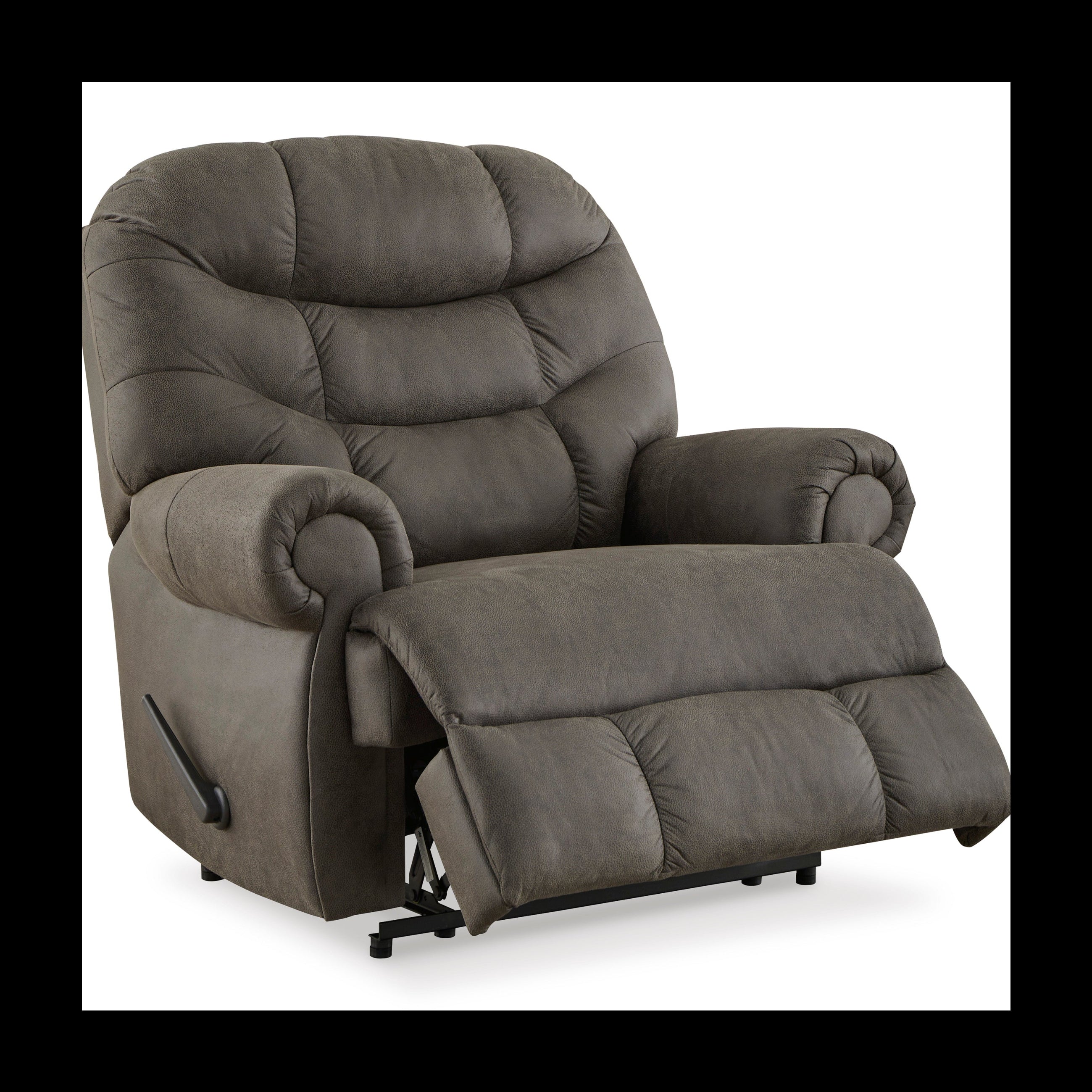 Brown textured recliner chair on a white background