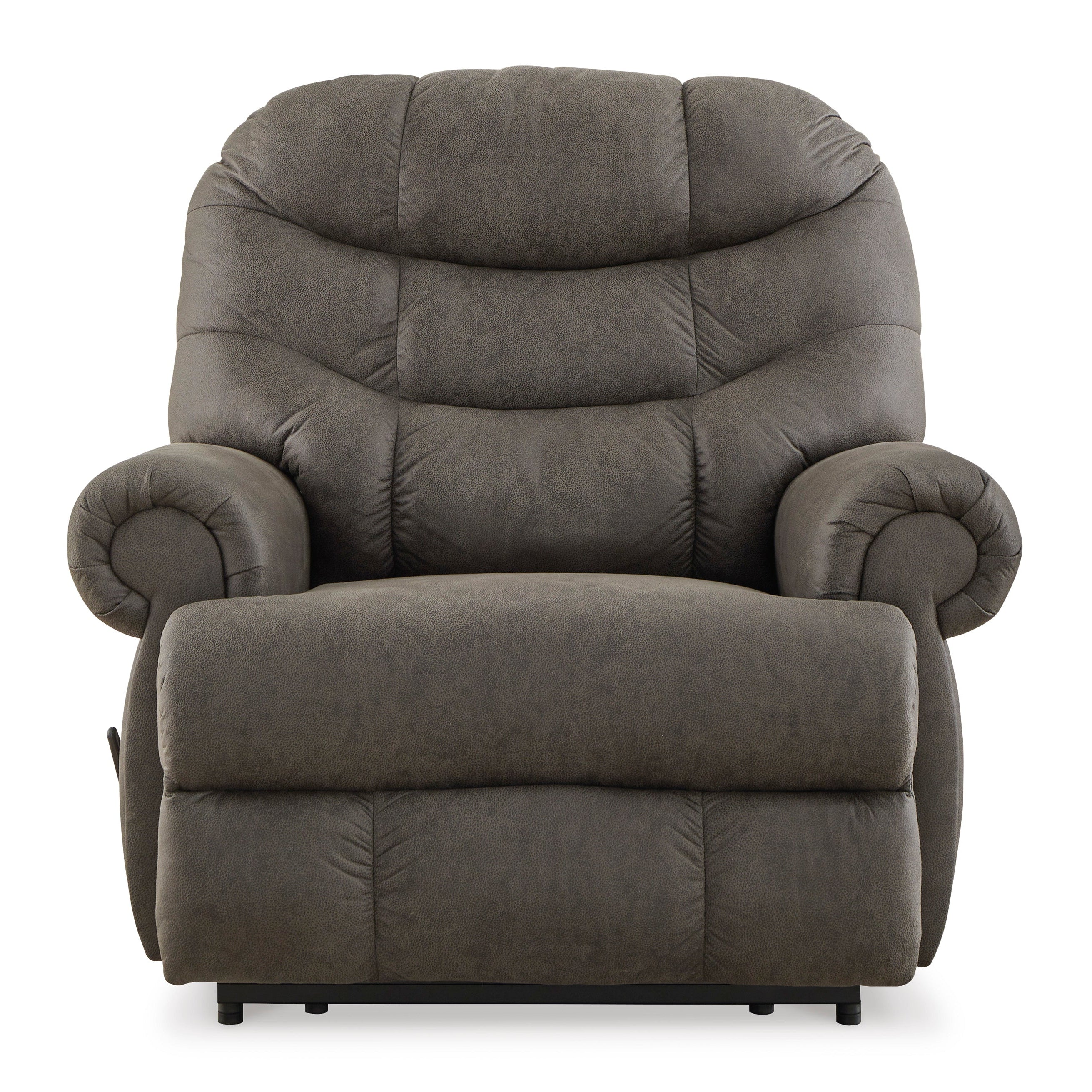 Gray recliner chair on a white background