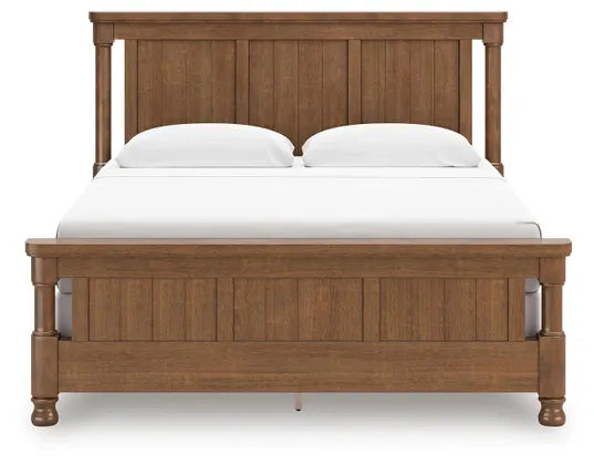Taking a laid-back approach to casual traditional design, this artfully crafted king poster bed features a handsomely hefty yet fashionably proportioned silhouette. Its rich medium brown wood tone exudes a comfy, timeless appeal that's sure to carry you away to a dreamy time and place. This easy-to-love look makes just the right statement.

hillsmattressmore.com
