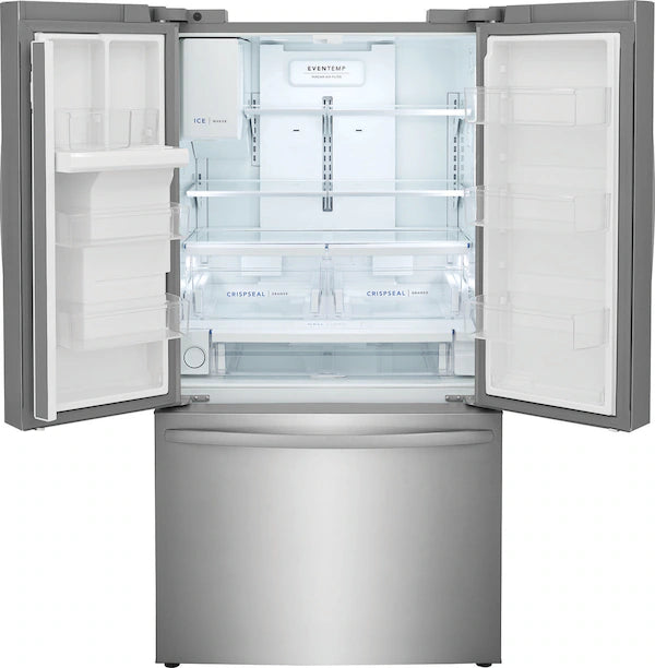 Frigidaire Standard-Depth 27.8-cu ft 3 -Door 36-in Wide French Door Refrigerator with Ice Maker with Water and Ice Dispenser ( Stainless Steel ) ENERGY STAR Certified