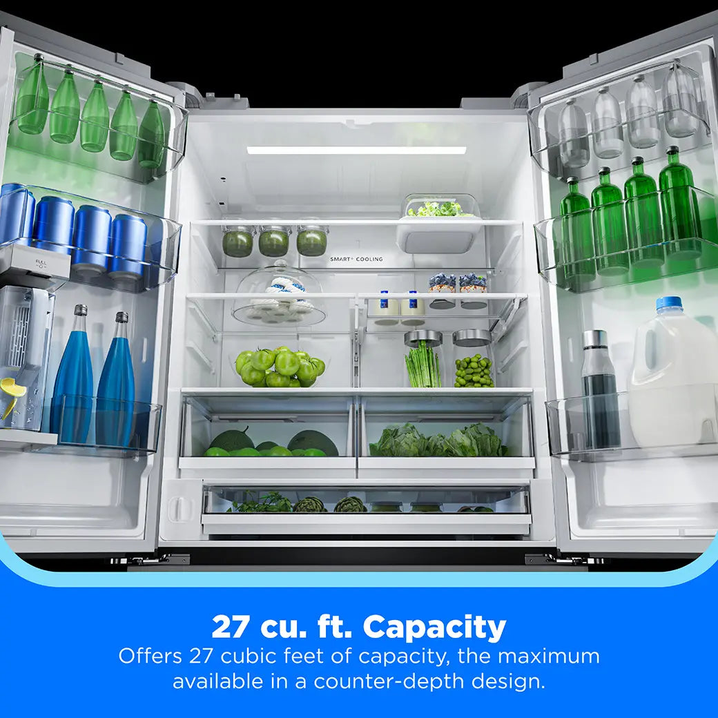 Midea MRF27I6BST – 26.5 Cu. Ft. Counter-Depth PLUS™ French Door Refrigerator with AutoFill Water Pitcher – Stainless Steel