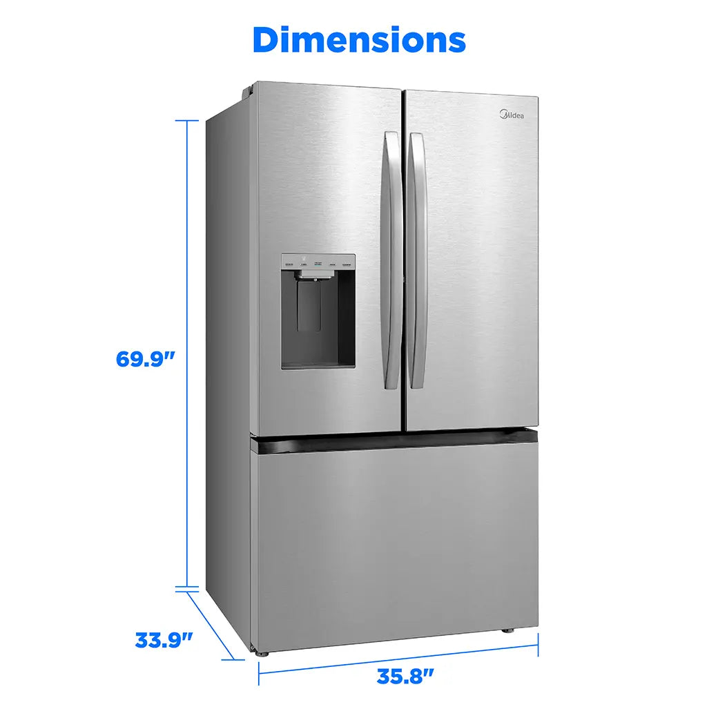 Midea MRF29D9BST – 28.9 Cu. Ft. OneTouch AutoFill™ French Door Refrigerator – Stainless Steel