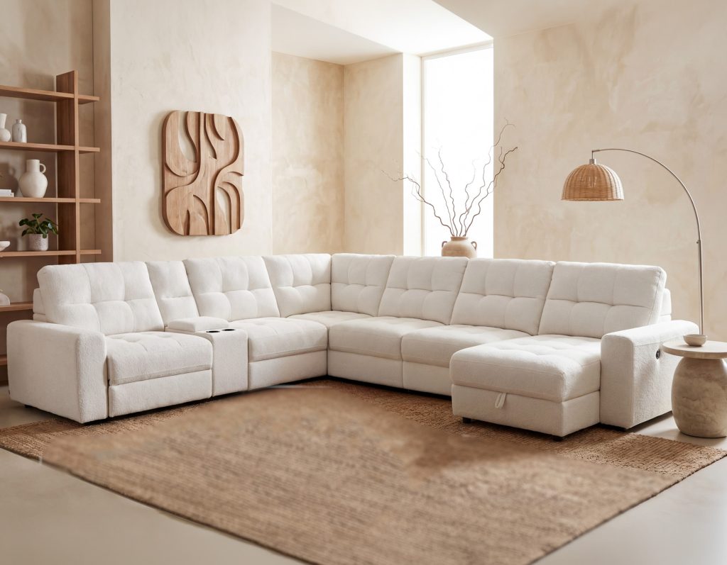 Snyder White 7-Piece Slider Sectional