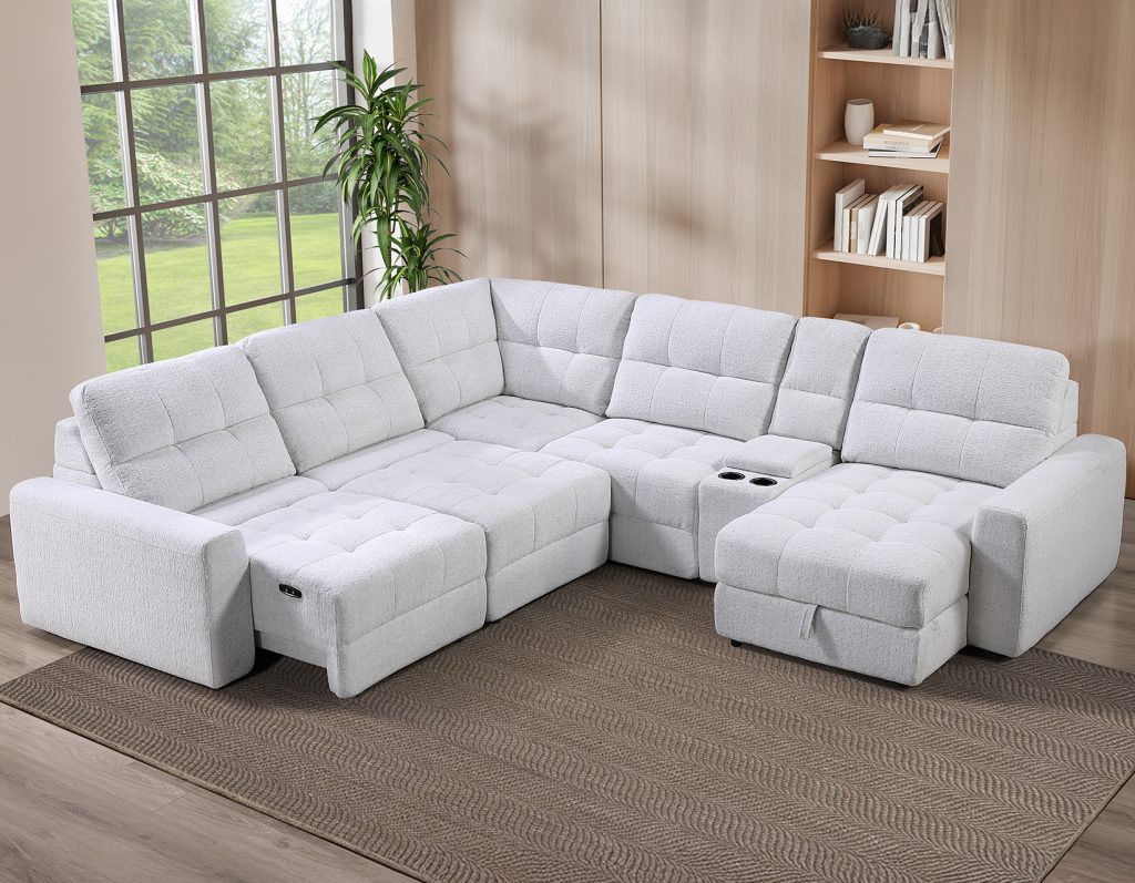 Snyder White 6-Piece Slider Sectional 3