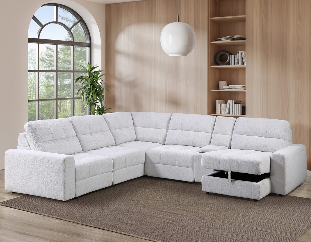 Snyder White 6-Piece Slider Sectional