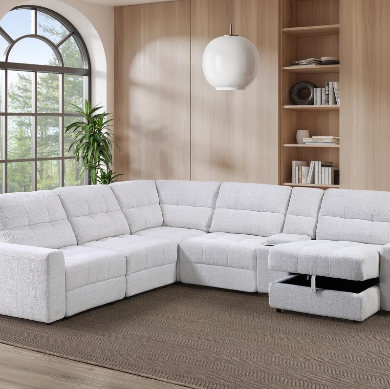 Snyder White 7-Piece Slider Sectional