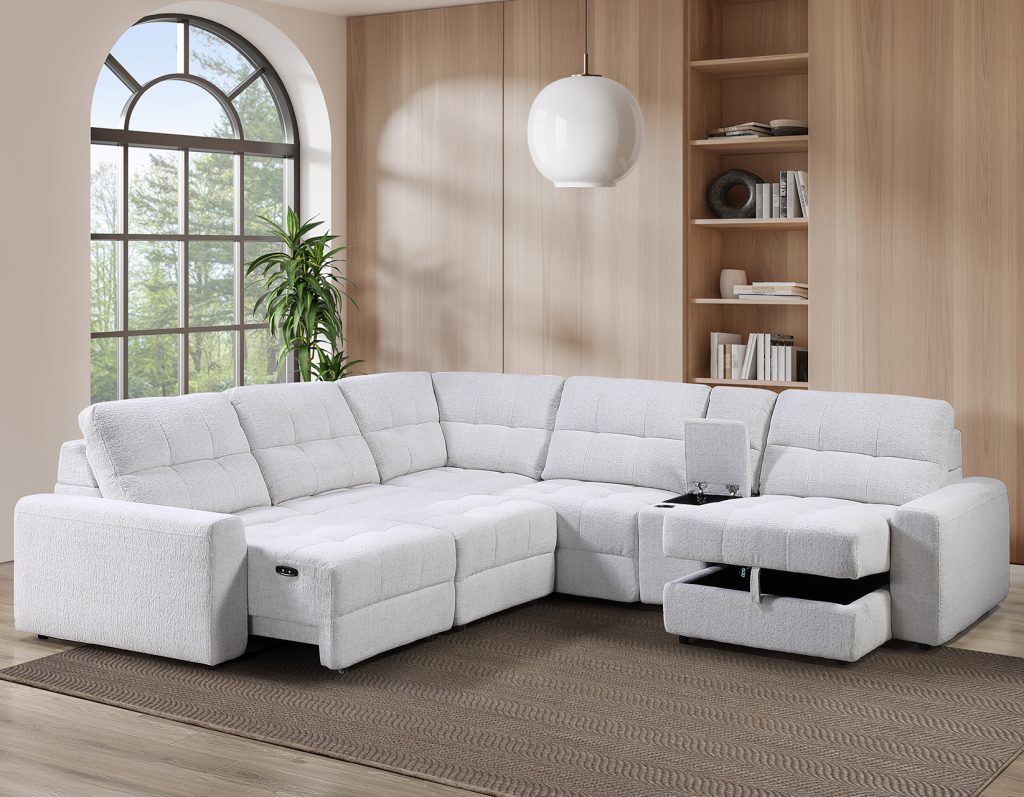 Snyder White 6-Piece Slider Sectional 4
