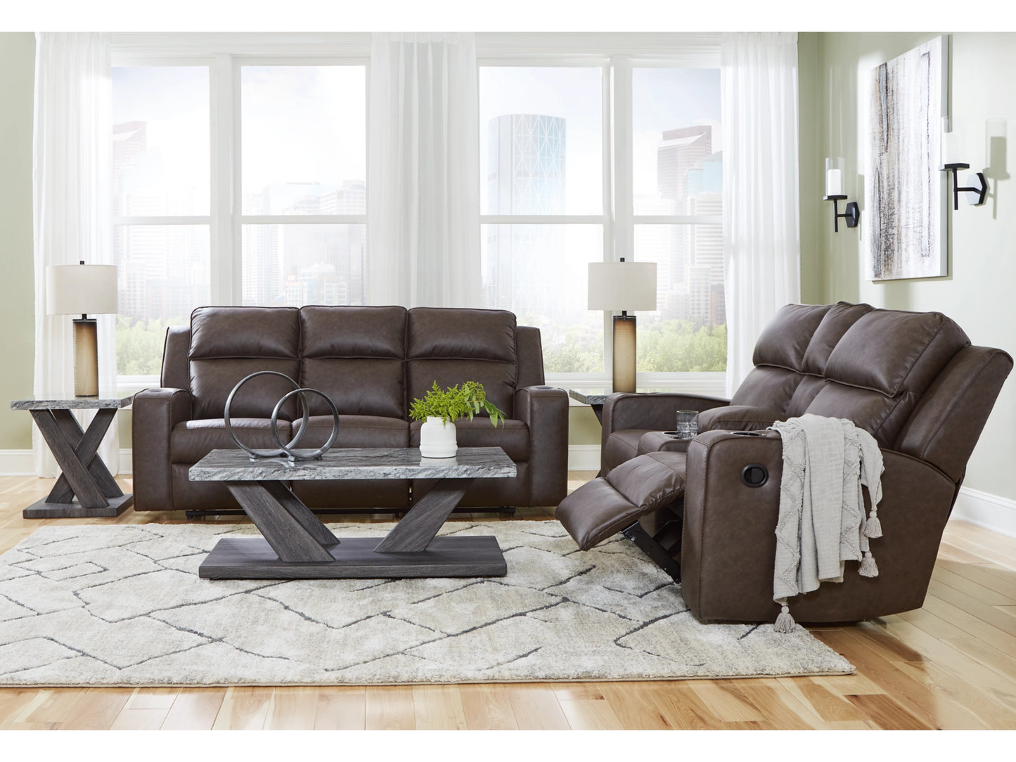 Lavenhorne Reclining Sofa with drop down